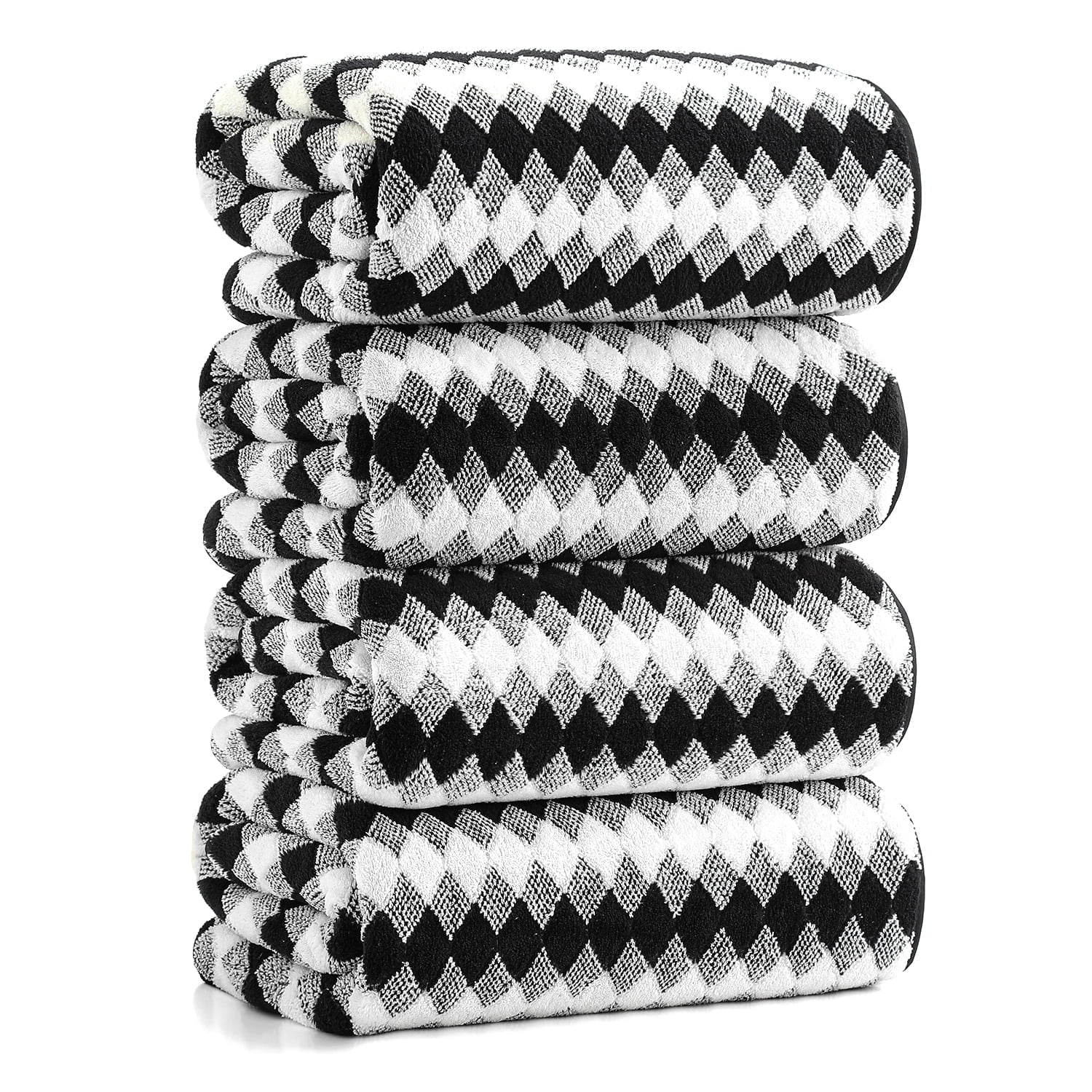 4 Pack Bath Towels Extra Large 35"X 70"Highly Absorbent Quick Dry Bath Towels Oversized Microfiber Bath Sheets Soft Luxurious Towels for Bathroom Kitchen Spa Hotel Gym (Black)