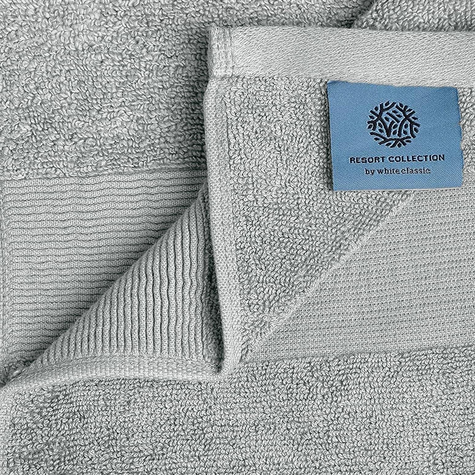 Resort Collection Soft Washcloth Face Body Towel Set 12X12 Inch 12 Pack Grey