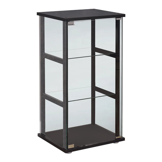 Coaster Cyclamen 3-Shelf Glass Curio Cabinet Black and Clear