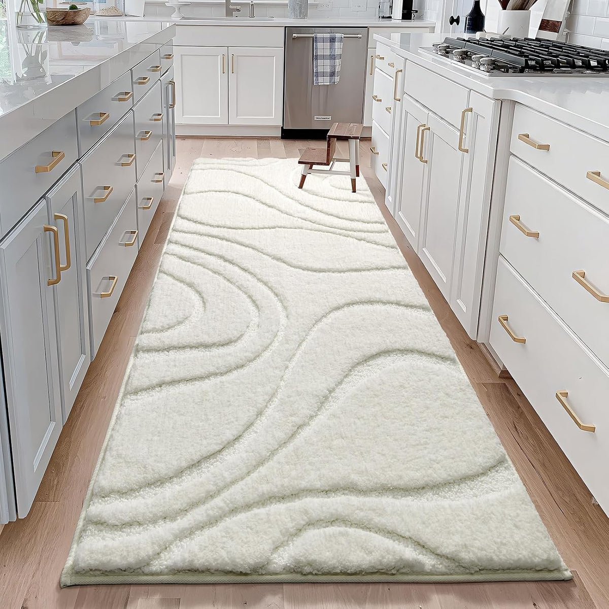 Bathroom Rugs Runner Non-Slip Mat for Bathroom Floor, 24X72 White