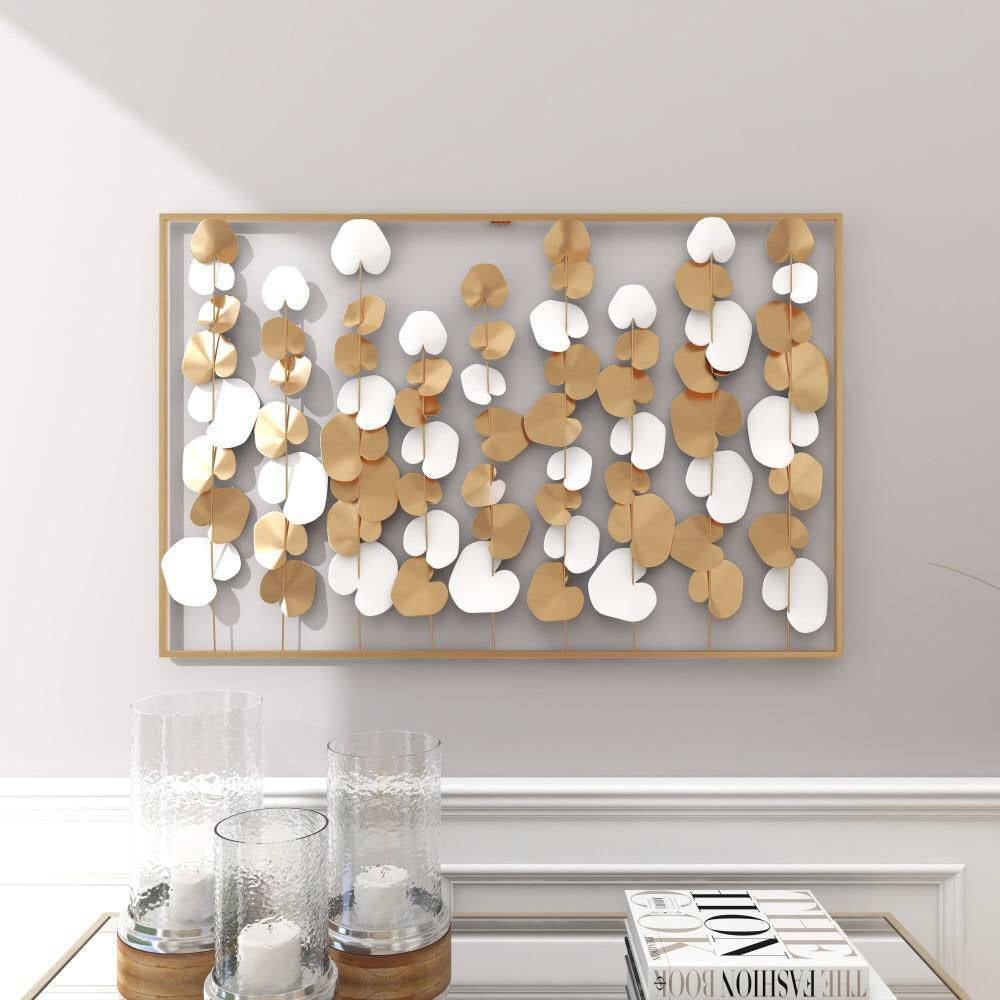 26 In. X 40 In. Gold Metal Modern Abstract Wall Decor