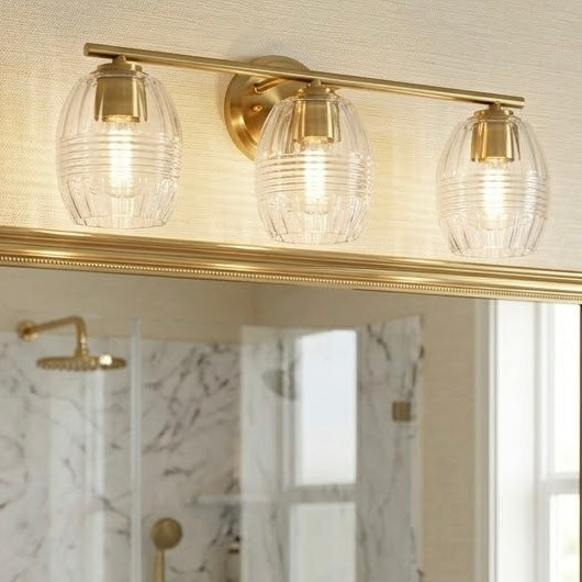 Luster Three Lights Vanity with Clear Glass
