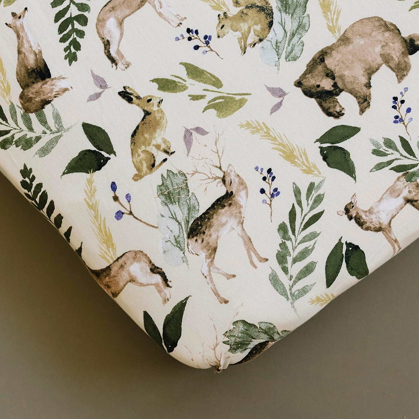 2 Pack Fitted Crib Sheets for Boys - Premium Cotton Blend Baby Woodland Crib Sheet Set, Soft Breathable Toddler Bed Sheets for Standard Mattress, Woodland Nursery Bedding 52X28 (Wildlife)