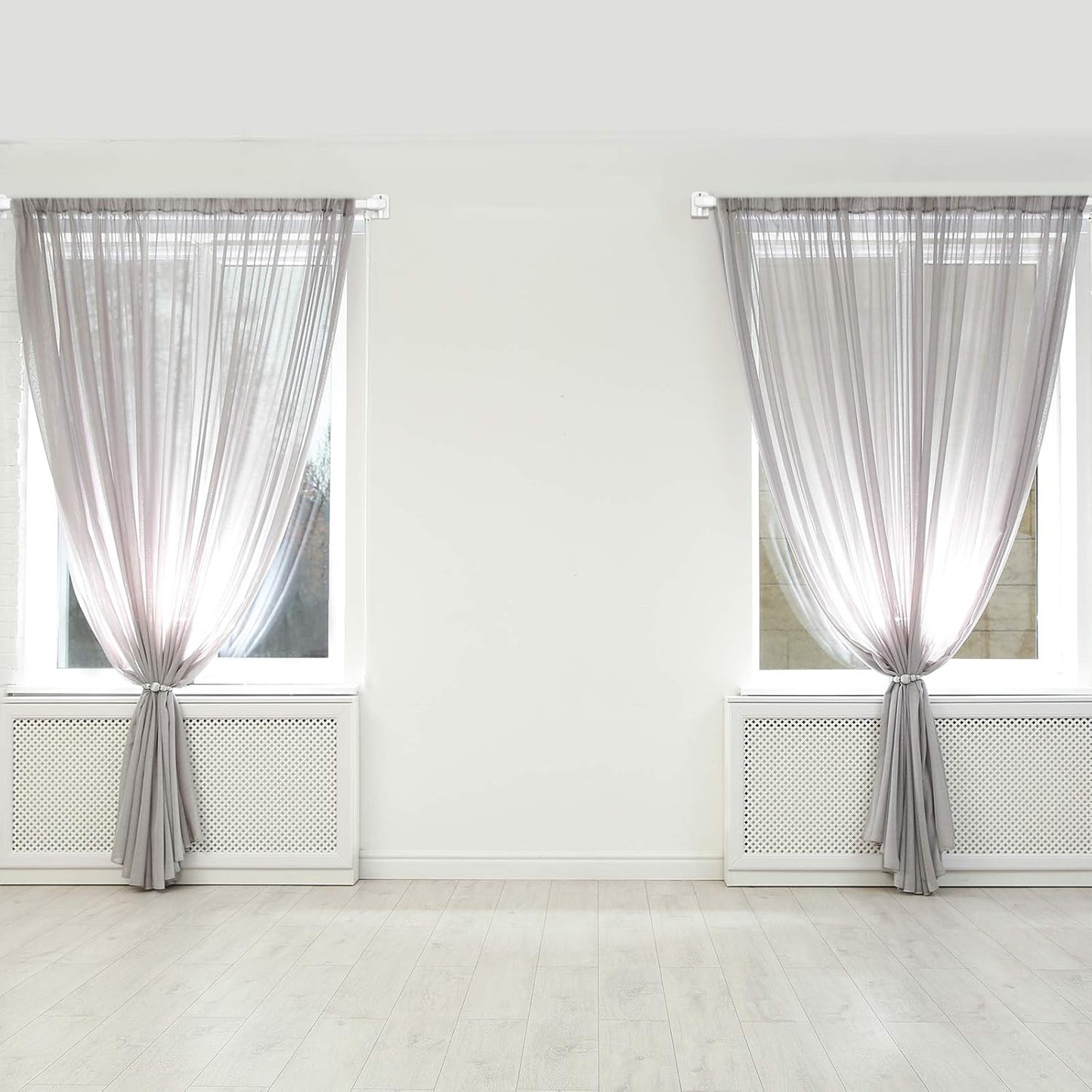 2 Pieces Adjustable Plastic Net Curtain Rod 15.7-27.5 Inch Self Adhesive Shower Curtain Rods for Window Cupboard Bars Tension Drill Less Accessories for Home Bathroom Hotel (White)