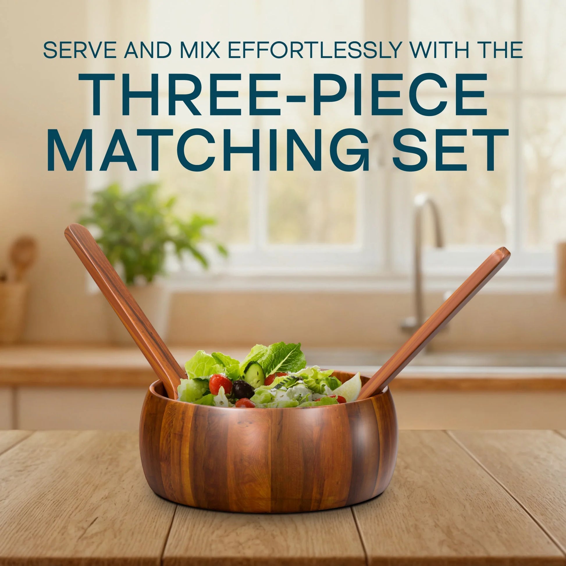 Home La Roda 3 Pc. Acacia Wood Salad Set