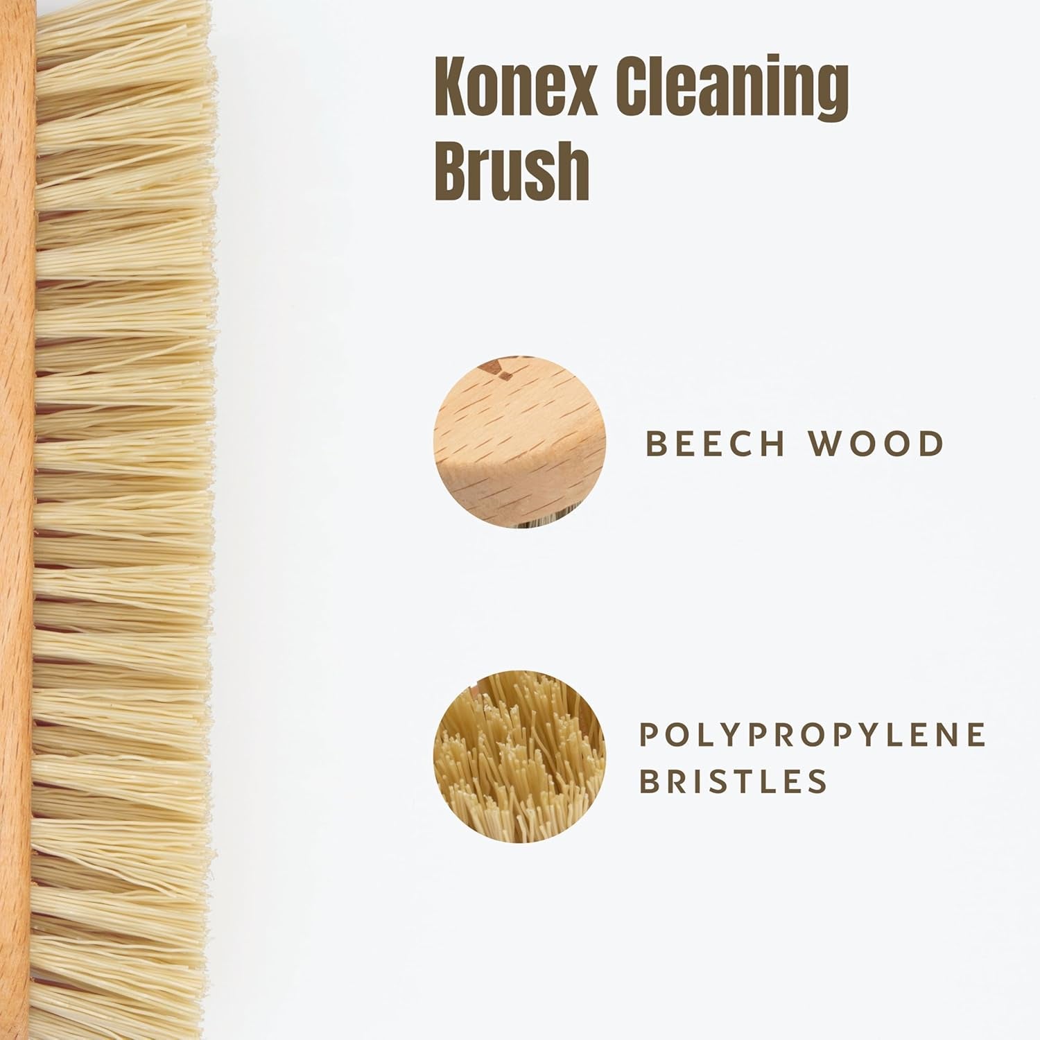 Nylon Fiber Economy Utility Cleaning Hand Brush | Heavy Duty Hand-Held Scrub Brush Stiff Bristles | Wooden Body, Ideal Scrub Brushes for Cleaning (Peanut Shaped)