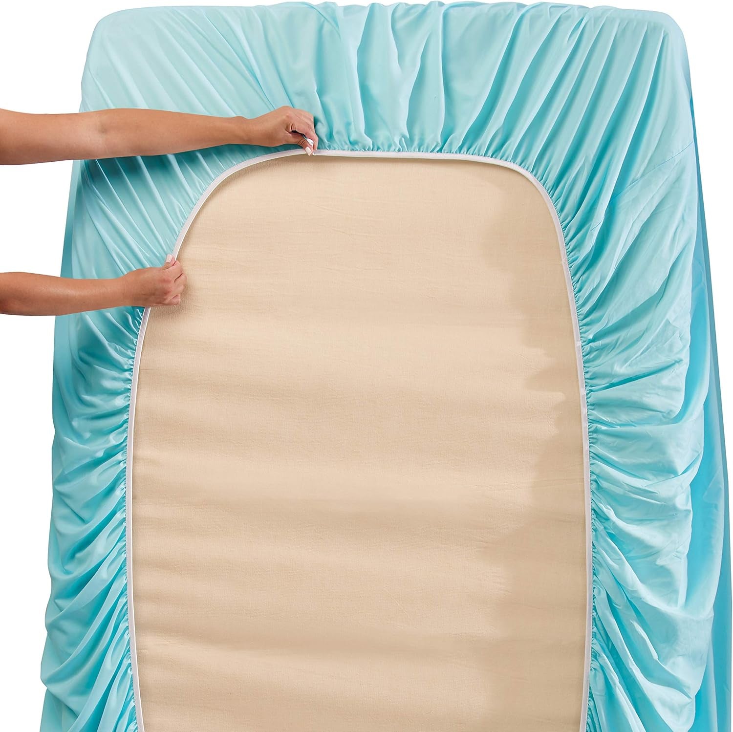 Extra Deep Pocket Sheets - Fits Mattress 18-24 Inches Deep - Extra Deep Pocket Twin Sheets Sets - 4 Piece Twin Size - Twin - Aqua Blue Sheets
