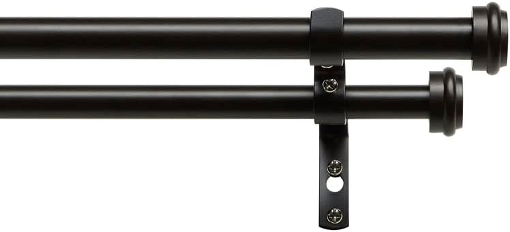 Curtains ER1025-03 3672 Topper Double Curtain Rod and Finial Set, 36"-72", Matte Bronze