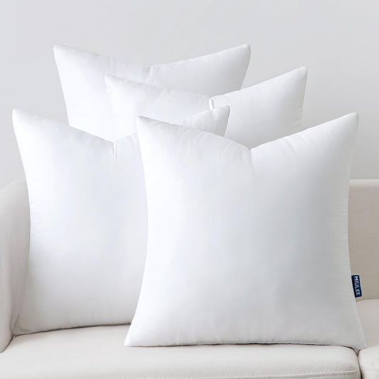 18X18 Pillow Inserts Set of 4, Throw Pillows for Sofa Couch Bed