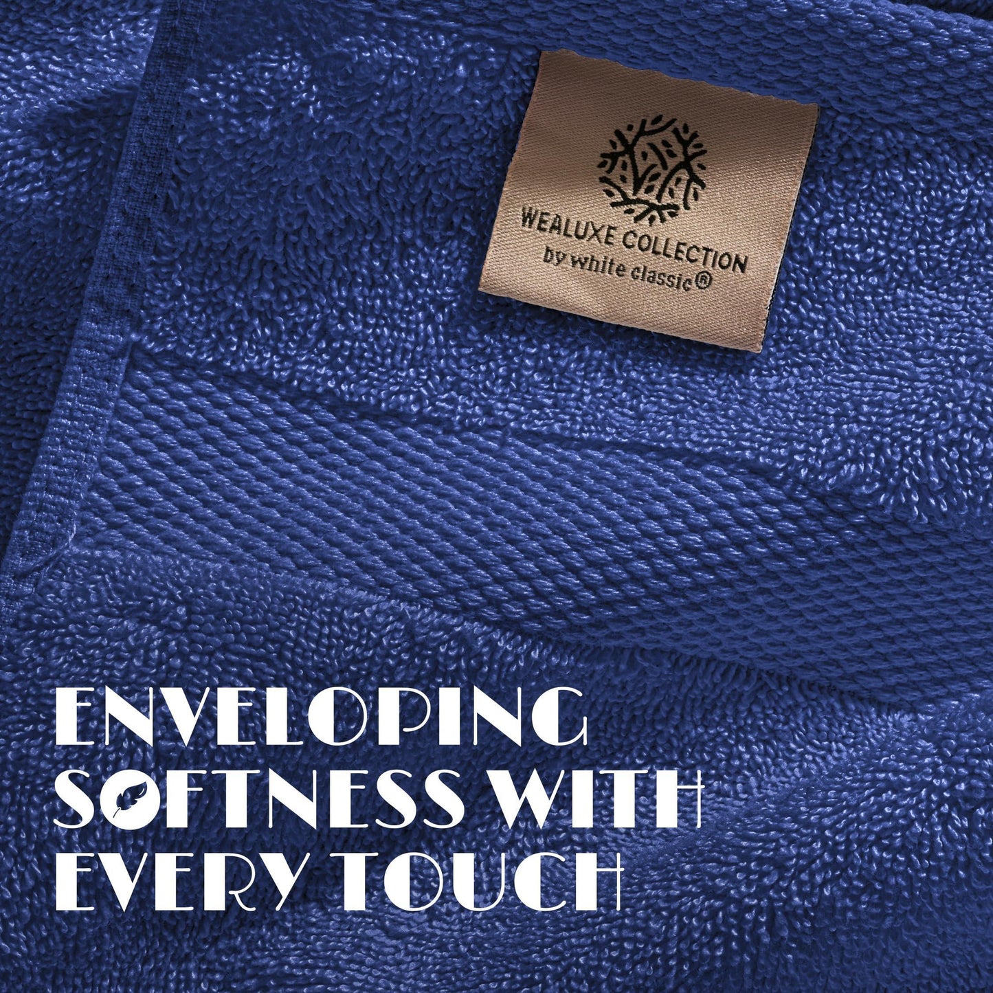 Navy Hand Towels for Bathroom 6 Pack Cotton Hand Towel Bulk 16X27 Inch for Gym Kitchen Spa Soft Highly Absorbent Quick Dry Terry Salon Towels