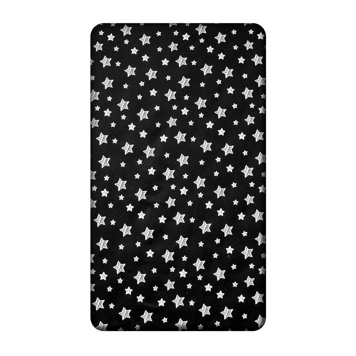 Black Star Baby Crib Sheet - Silky Soft Microfiber, 52'' X 28'' Fitted Sheet for Standard Size Crib Mattress, Snug Fit for Boys & Girls