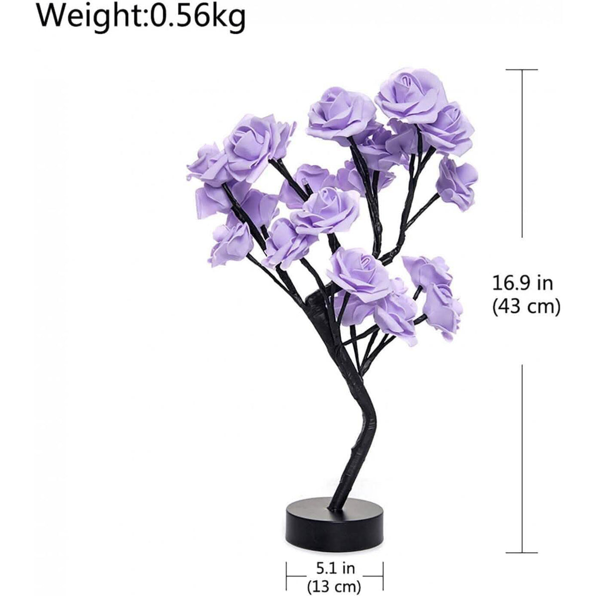 Rose Tree Lamp — Flower Accent Lamp, USB or Battery