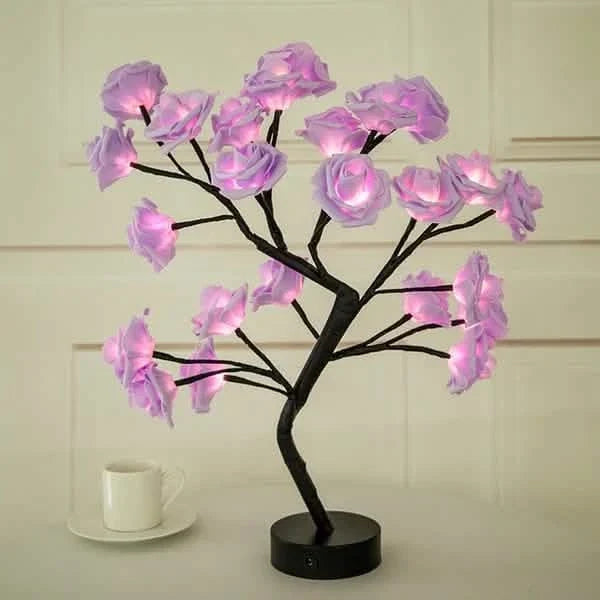 Rose Tree Lamp — Flower Accent Lamp, USB or Battery