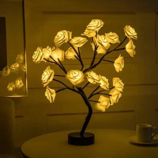Rose Tree Lamp — Flower Accent Lamp, USB or Battery